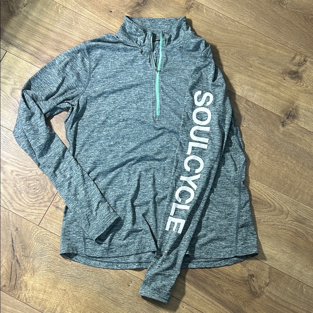 Nike Green/Gray Long Sleeve Tee with White Lettering